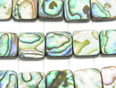 Abalone Shell  Square 10x10mm 1/4 or 1strand beads (aprx.15inch/38cm)