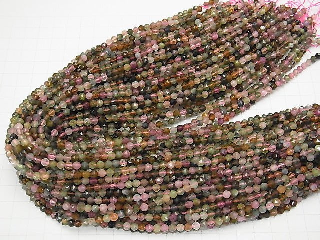 [Video] High Quality! 1strand $12.99! Multicolor Tourmaline AA Star Faceted Round 4mm 1strand beads (aprx.15inch / 37cm)