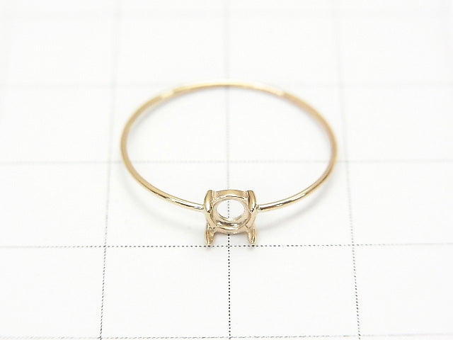 [Video][Japan][K10 Yellow Gold] Ring Frame (Prong Setting) for Round Cabochon 4mm 1pc