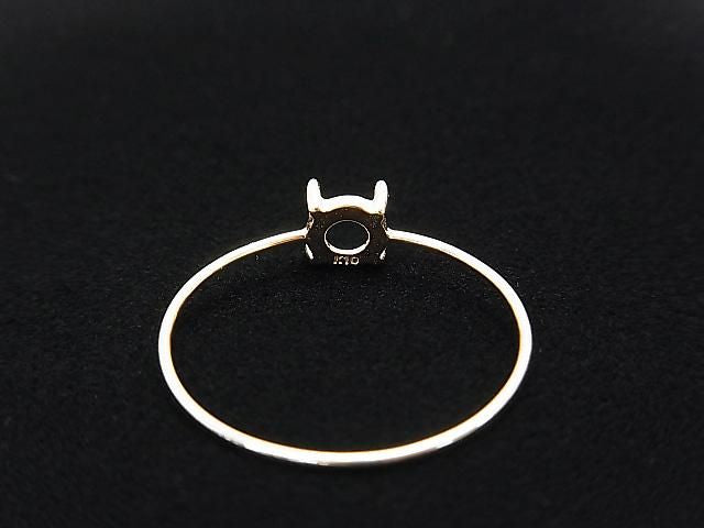 [K10 Yellow Gold] Ring Frame (Prong Setting) Round Cabochon 4mm 1pc [Japan]