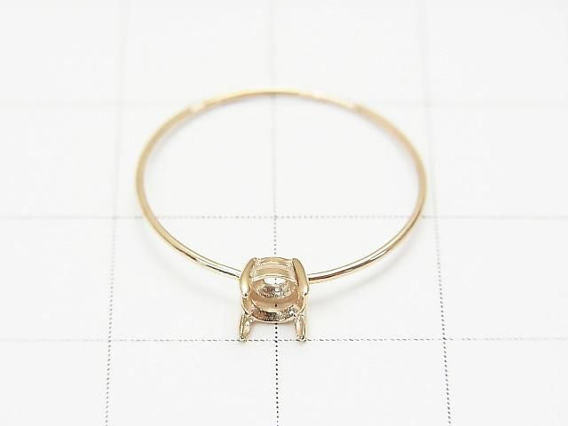 [K10 Yellow Gold] Ring Frame (Prong Setting) for Round Faceted 4mm Rings 1pc [Japan]
