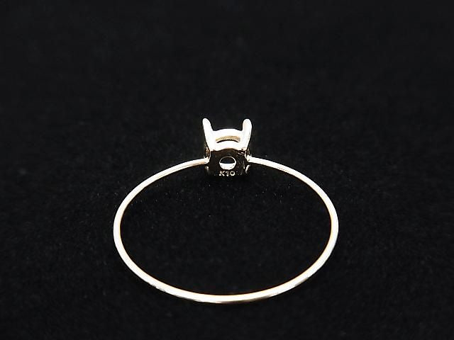 [K10 Yellow Gold] Ring Frame (Prong Setting) for Round Faceted 4mm Rings 1pc [Japan]