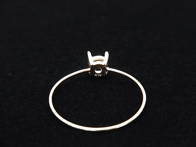 [Video][Japan][K10 Yellow Gold]Ring Frame (Prong Setting) Round Faceted 4mm 1pc