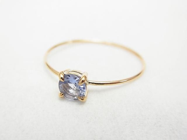 [K10 Yellow Gold] Ring Frame (Prong Setting) for Round Faceted 4mm Rings 1pc [Japan]