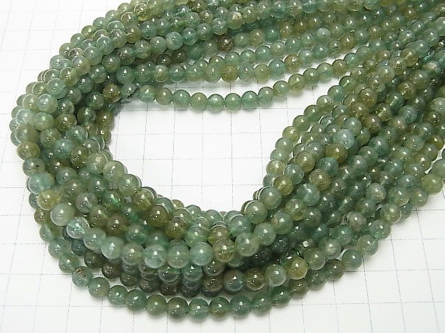 1strand $8.79! Green Apatite AA + Round 6mm 1strand beads (aprx.15inch / 37cm)