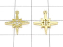 Metal Parts star motif charm 16x15mm gold color (with CZ) 2pcs $3.79!