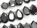 [Video]High Quality Black Spinel AAA Pear shape Faceted 10x7x3mm half or 1strand (28pcs)