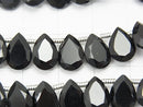 [Video]High Quality Black Spinel AAA Pear shape Faceted 10x7x3mm half or 1strand (28pcs)