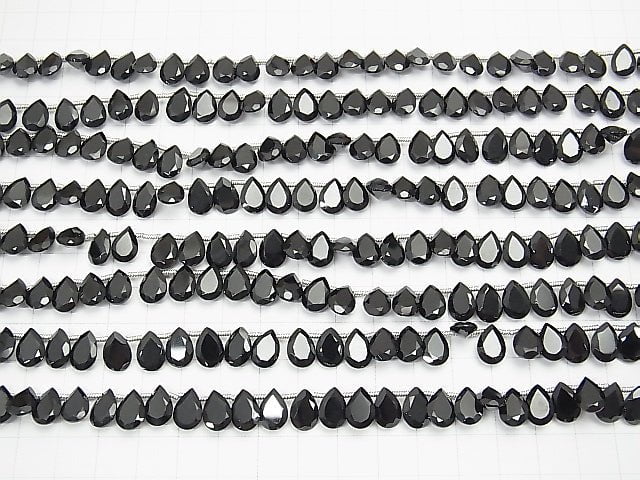 [Video] High Quality Black Spinel AAA Pear shape Faceted 10x7x3mm half or 1strand (28pcs)