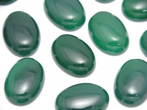 Green Onyx AAA Oval Cabochon 18x13mm 4pcs
