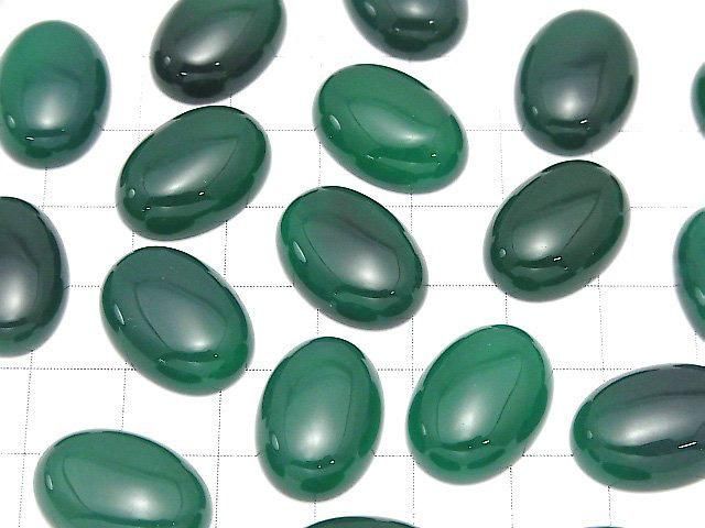 Green Onyx AAA Oval Cabochon 18x13mm 4pcs