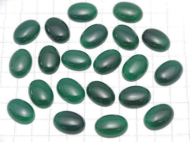 Green Onyx AAA Oval Cabochon 18x13mm 4pcs