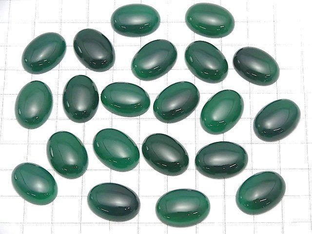 Green Onyx AAA Oval Cabochon 18x13mm 2pcs