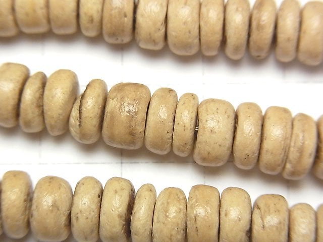 Coconut Roundel 8x8mm natural color 1strand beads (aprx.14inch/35cm)