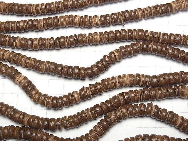 Coconut Rondelle 8x8mm Brown 1-strand beads (approx. 15 inches/38 cm)