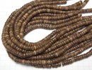 Coconut Rondelle 8x8mm Brown 1strand beads (aprx.15inch/36cm)