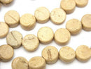Coconut Coin 8x8x4mm Natural color 1strand beads (aprx.15inch/36cm)