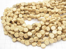 Coconut Coin 8x8x4mm Natural color 1strand beads (aprx.15inch/36cm)