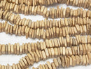 Coconut Square -Rectangle Rondelle Natural color 1strand beads (aprx.15inch/37cm)