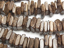Coconut Square -Rectangle Rondelle Brown 1strand beads (aprx.15inch/38cm)