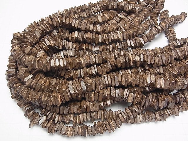 Coconut Square -Rectangle Rondelle Brown 1strand beads (aprx.15inch/38cm)