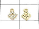 Metal parts CZ charm Diamond 5x5mm Gold color 2pcs