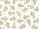 Metal parts CZ charm Diamond 5x5mm Gold color 2pcs