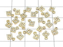 Metal parts CZ charm Diamond 5x5mm Gold color 2pcs