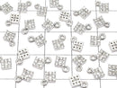 Metal parts CZ charm Diamond 5x5mm Silver color 2pcs