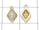 Metal Parts charm with CZ  Diamond Shape 11x6mm Gold color 2pcs $2.79!