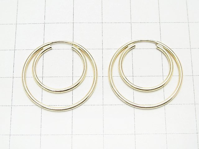 14KGF Double Hoop Earring 24mm 1pair $19.99!