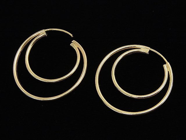 14KGF Double Hoop Earring 24mm 1pair $19.99!