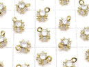 Metal parts CZ charm dice 8x6mm gold color 2pcs