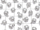 Metal parts CZ charm dice 8x6mm silver color 2pcs