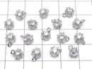 Metal parts CZ charm dice 8x6mm silver color 2pcs