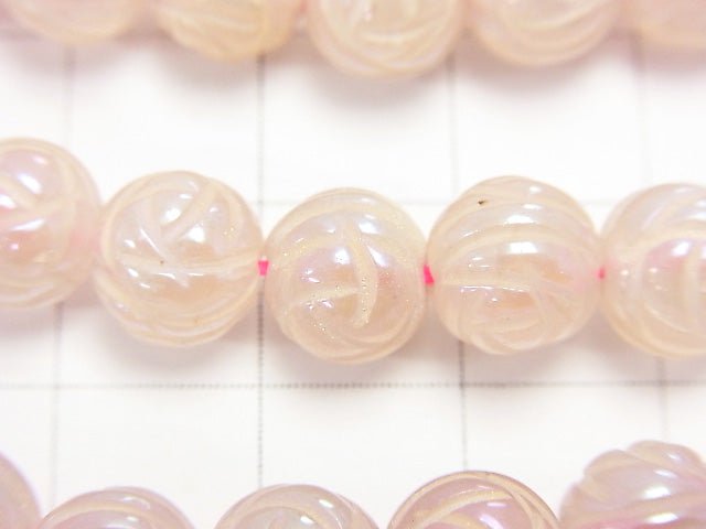 Flash, Rose Quartz Round Rose Cut 8mm half or 1strand beads (aprx.15inch / 36cm)