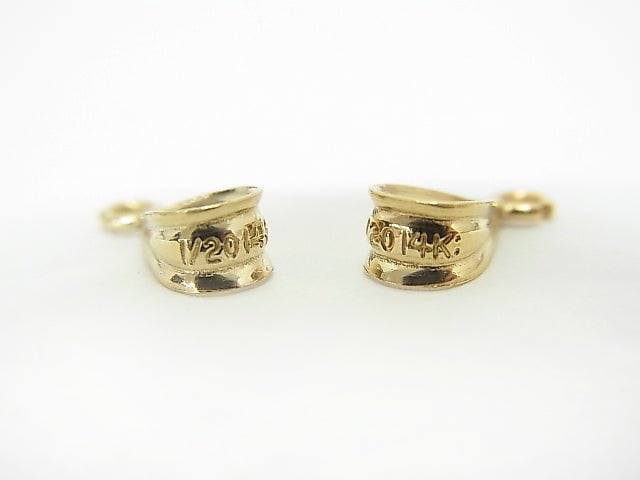 14KGF Bail with Jump Ring (open type) 9x4mm 2pcs