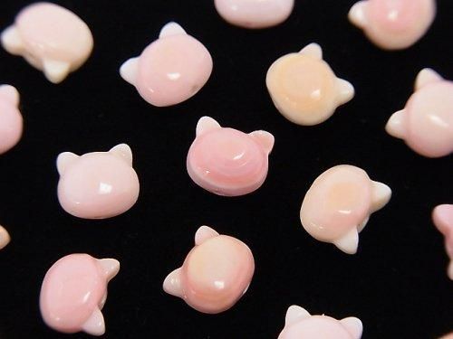 Queen Conch Shell AAA Cat Motif 7x6mm [Drilled Hole] 1pc