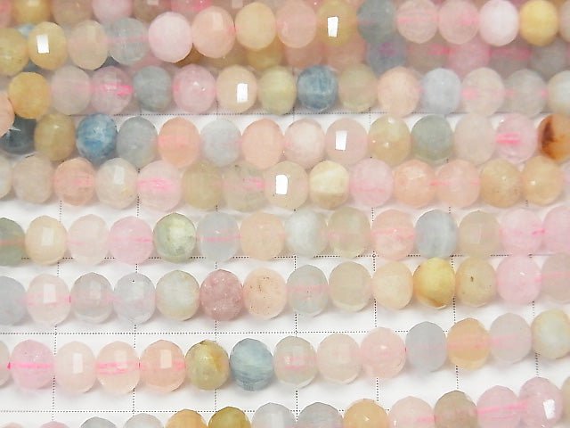 [Video] High Quality! 1strand $13.99! Beryl Mix AA + Mirror Semi Round Cut 6x6x5mm 1strand beads (aprx.15inch / 37cm)