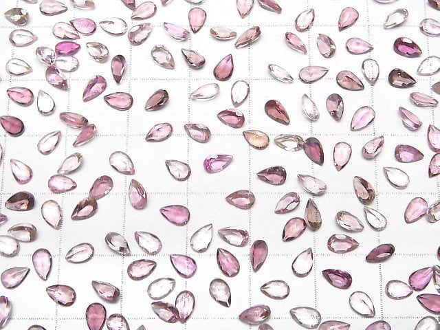 [Video]High Quality Pink Tourmaline AAA Loose stone Pear shape Faceted 5x3mm 4pcs