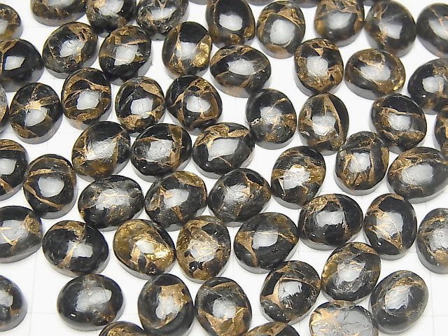 [Video] Copper Obsidian AAA Oval Cabochon 10x8mm 5pcs