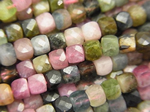 Cube, Tourmaline Gemstone Beads