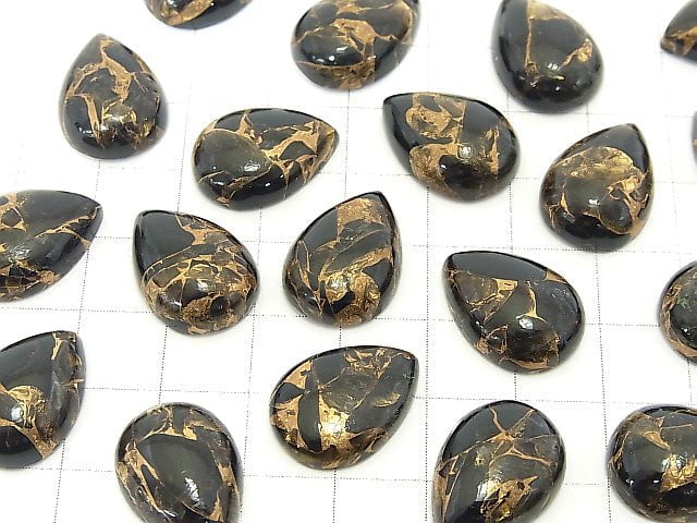 Copper Obsidian AAA Pear shape  Cabochon 18x13mm 3pcs $14.99!