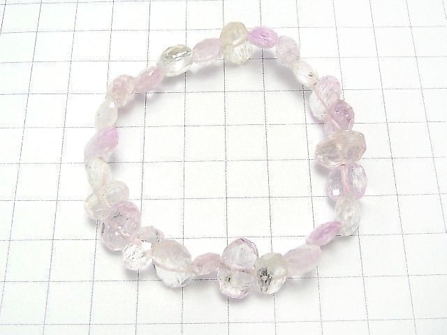 [Video] [One of a kind] High Quality Afghanistan Kunzite AAA Faceted Nugget Bracelet NO.6