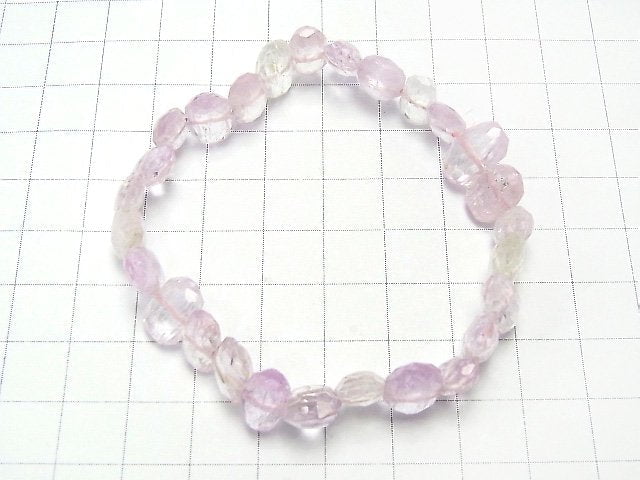 [Video] [One of a kind] High Quality Afghanistan Kunzite AAA Faceted Nugget Bracelet NO.7