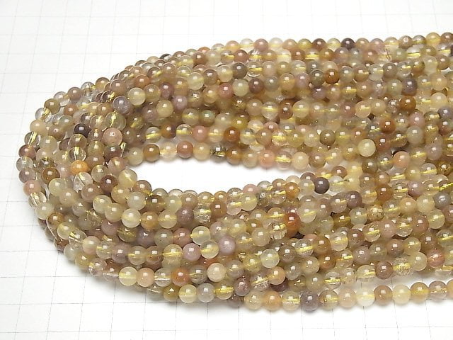 [Video] Multicolor Rutilated Quartz AA+ Round 6mm 1strand beads (aprx.15inch / 38cm)