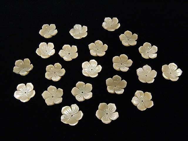 [Video] High Quality Mother of Pearl MOP AAA Beige 3D Flower 15mm Center Hole 4pcs