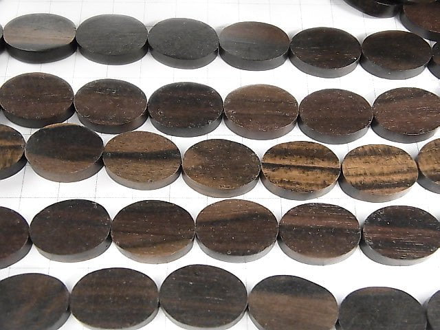 1strand $7.79! Ebony Wood  Oval 20x15x5mm 1strand beads (aprx.15inch/36cm)