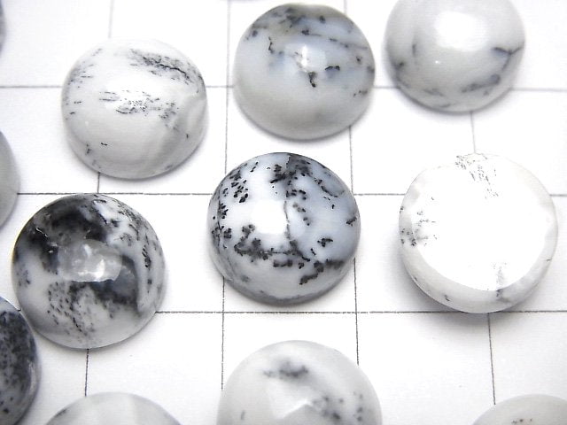 [Video]Dendrite Opal Round Cabochon 12x12mm 2pcs