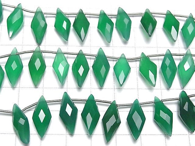 [Video] High Quality Green Onyx AAA Faceted Marquise 18x8mm 1strand beads (aprx.5inch / 13cm)